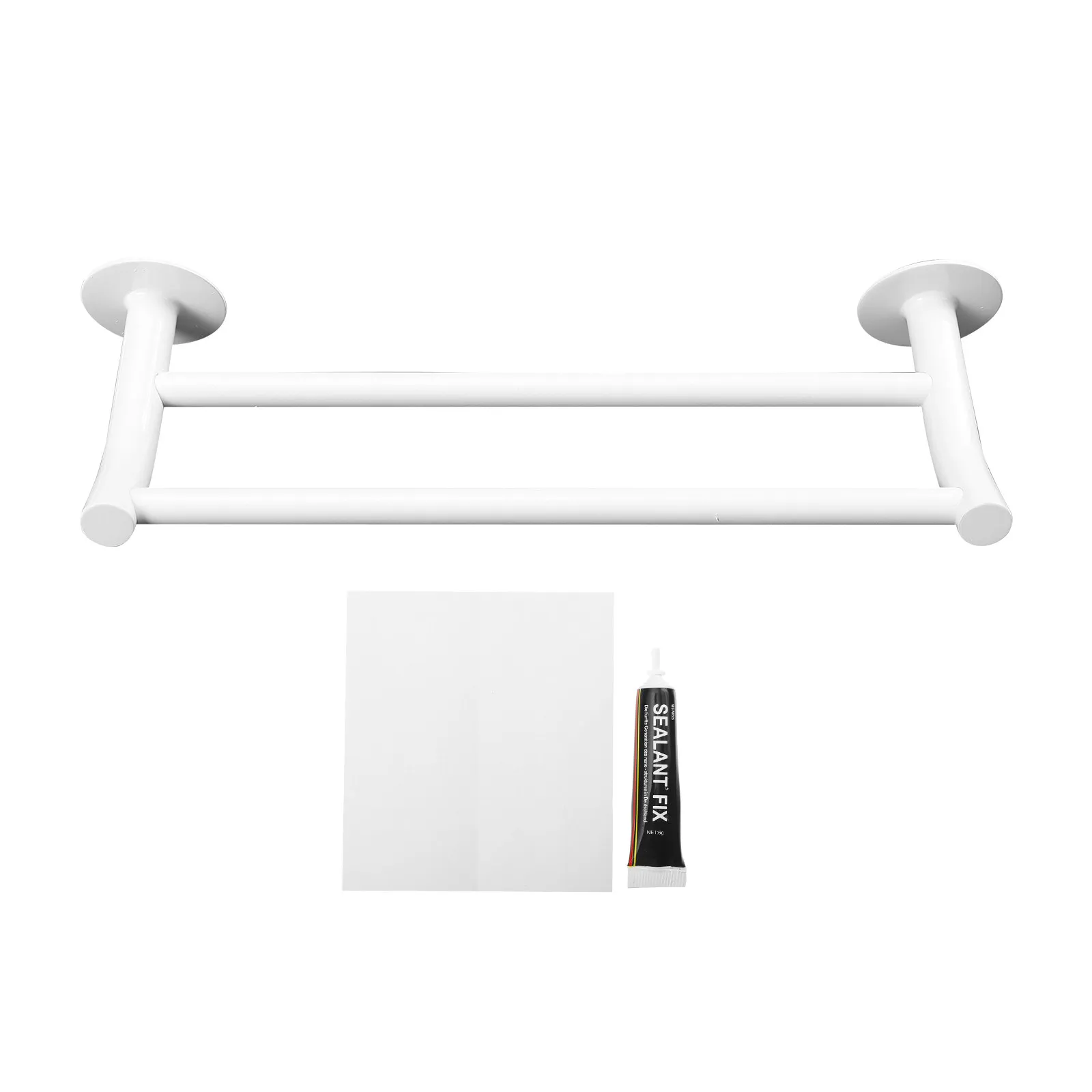 

1Pcs Dual-Pole Towel Rack Simple Structure No Drill Installation Towel Storage Shelf Large Capacity Bathroom Kitchen Organizer