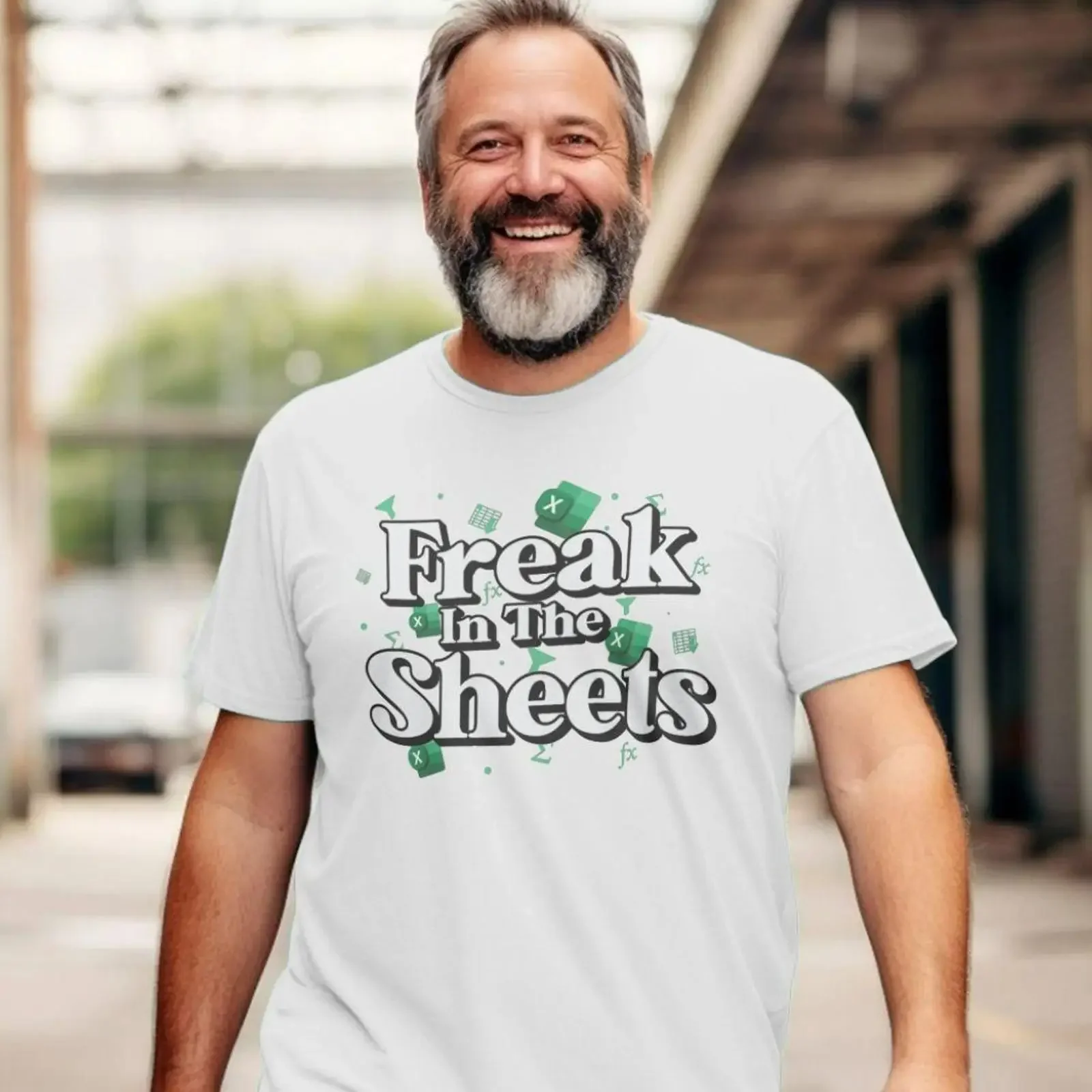 Freak In The Sheets Excel Humour T Shirt For Accountants vintage Washed Stretched Top For Everyday Wear Breathable graphic