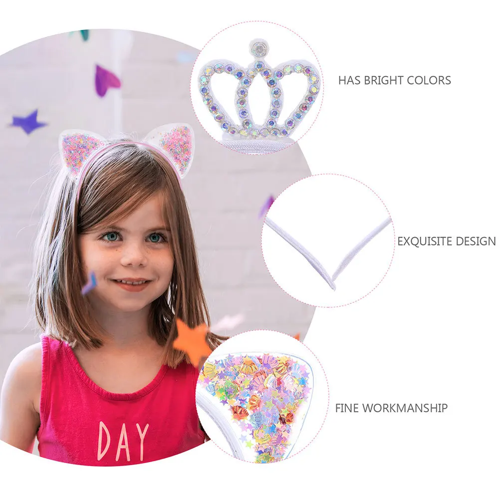 

12Pcs Cat Ears Head Band Premium Comfortable Hair Hoops for Festival Celebration Performance Masquerade Crown Accessory