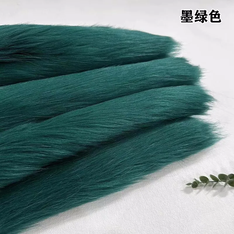 Green Imitation Fox Fur Fabric 50X50CM Faux Fur Fabric For Clothes Toys Bags Carpet