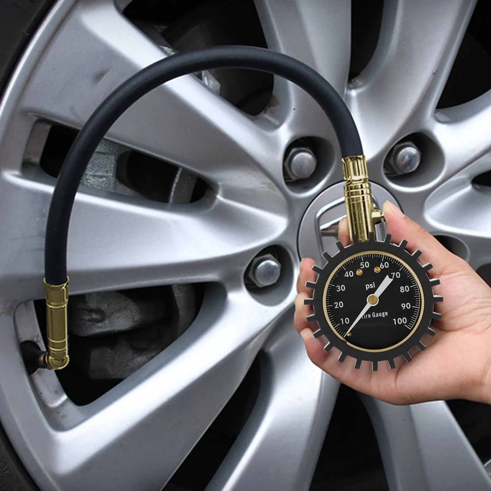 

Digital Tire Pressure Gauge Car Tire Inflator Tire Pressure Monitor Comfortable Grips Controllable Deflation Tyre Pressure Gauge