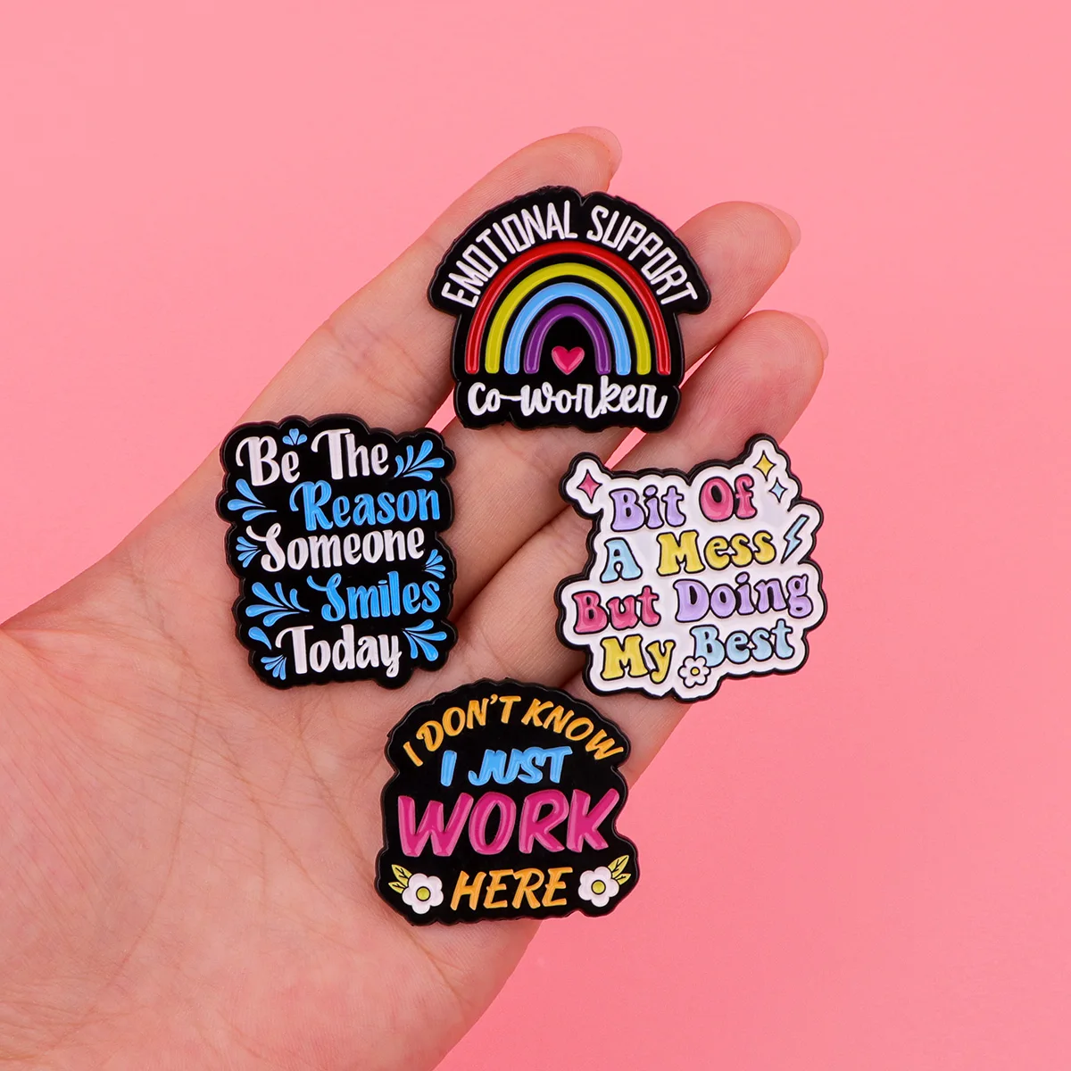 Colorful Quotes Series Lapel Pins for Backpack Soft Enamel Pin Men Women's Brooches Briefcase Iron Badges Jewelry Accessories