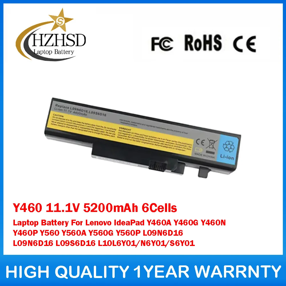 

Y460 11.1V 5200mAh 6Cells Laptop Battery For Lenovo IdeaPad Y460A Y460G Y460N Y460P Y560 Y560A Y560G Y560P L09N6D16 L09N6D16