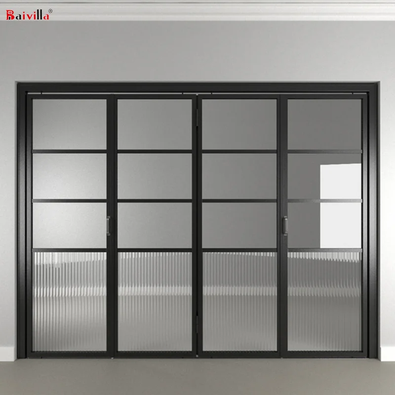 4 Panel Ultra Slimline Aluminium Bifold Door Thermal Break Aluminum Stacking Doors