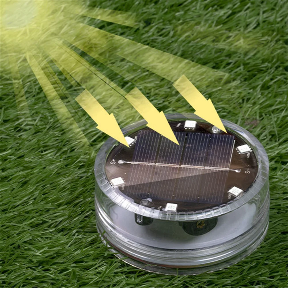 Solar Powered Led Underwater Light 6 Leds Swimming Pool Lamp IP68 Waterproof with Remote Controller for Fountain,Garden