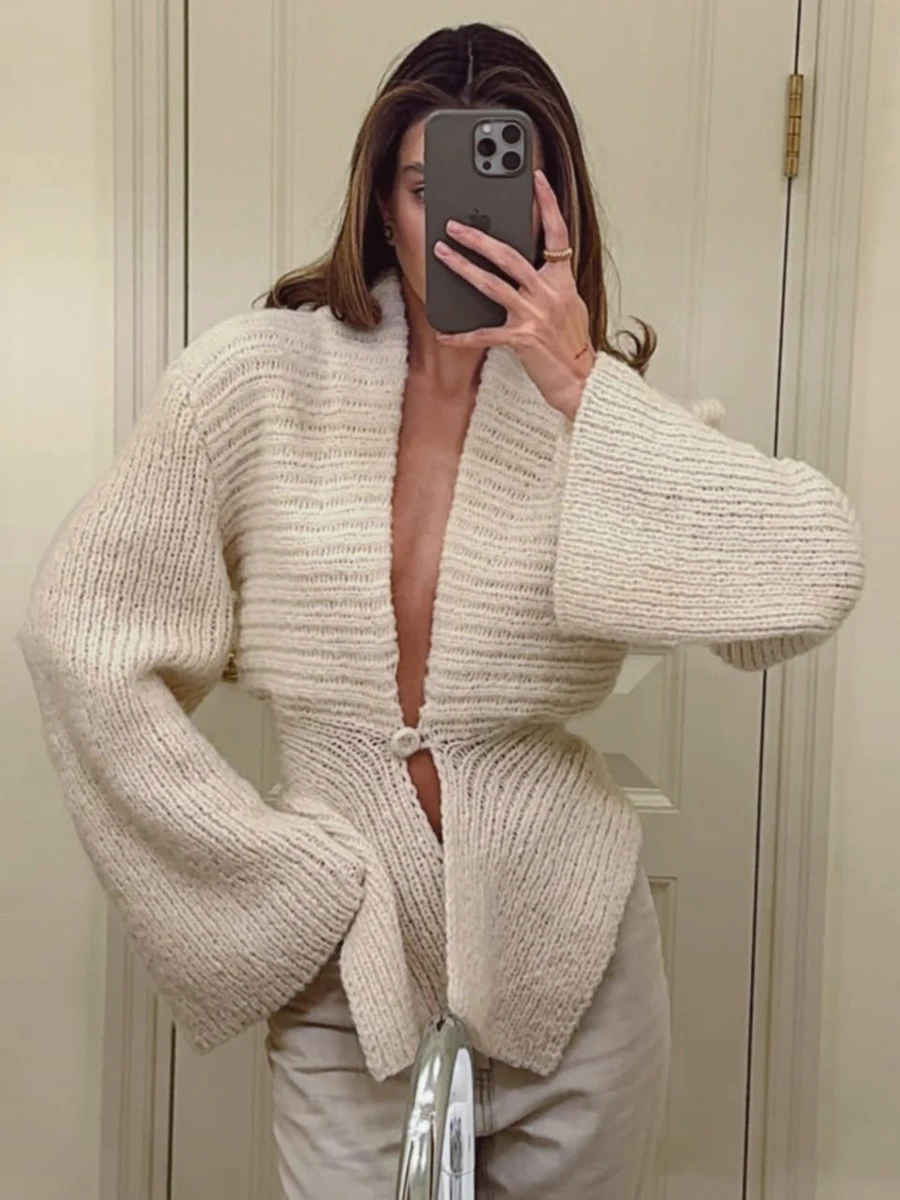 Sweaters Jumpers Cardigans Womens Cardigan Unisex Korean Style Punk Studded Trim Distressed Look Concert Young Rock Fashion Sexy