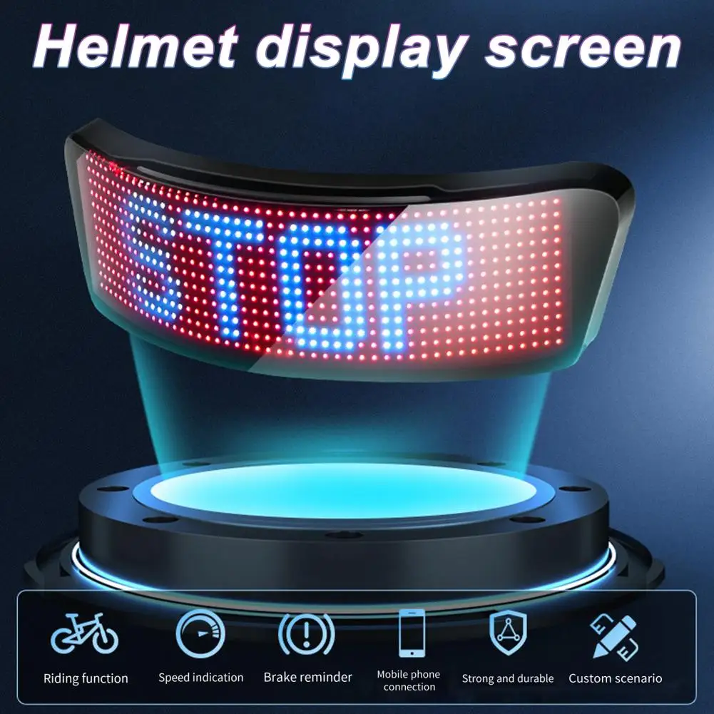 Cycling Helmet Screen Led Helmet with Turn Signals Speedometer Programmable App Display for Night Cycling Waterproof for Safety