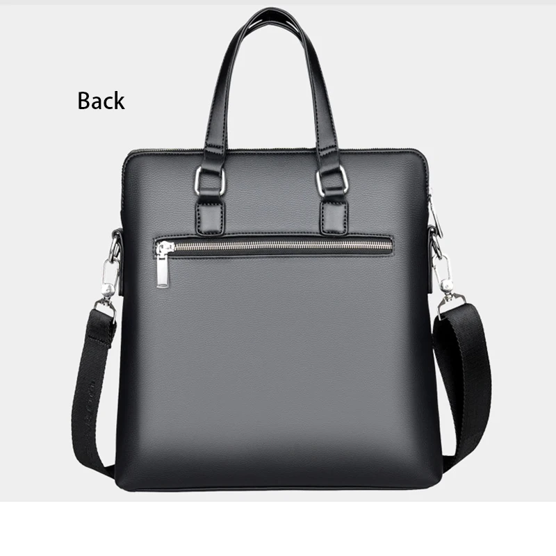 Imagem -03 - Maleta Luxuosa para Homens Bolsa Executiva de Couro pu Trabalho de Escritório Mensageiro de Ombro Bolsala Lateral Vertical Masculina