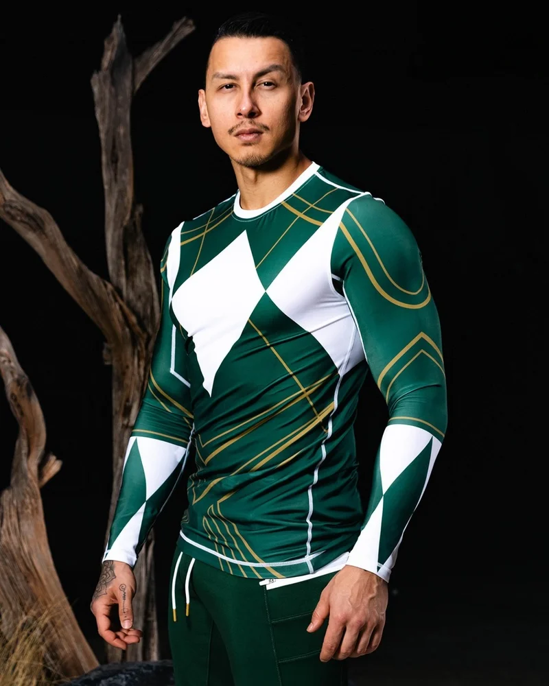 2026-2027 Spring and Autumn Printed Personalized Casual Comfortable Green Ranger Long-Sleeved Round-Neck T-shirt for Men