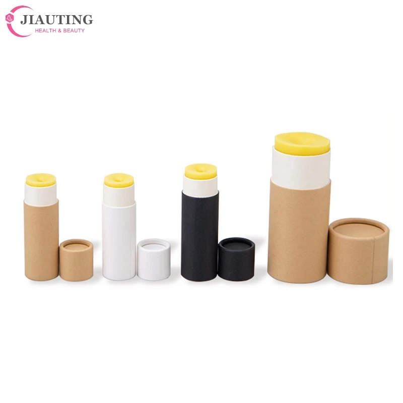 5Pcs/lot Kraft Paper Push Up Lipstick Tubes Biodegradable Cardboard Cosmetic Cylindrical Packaging Lip Balm Deodorant Container view 5