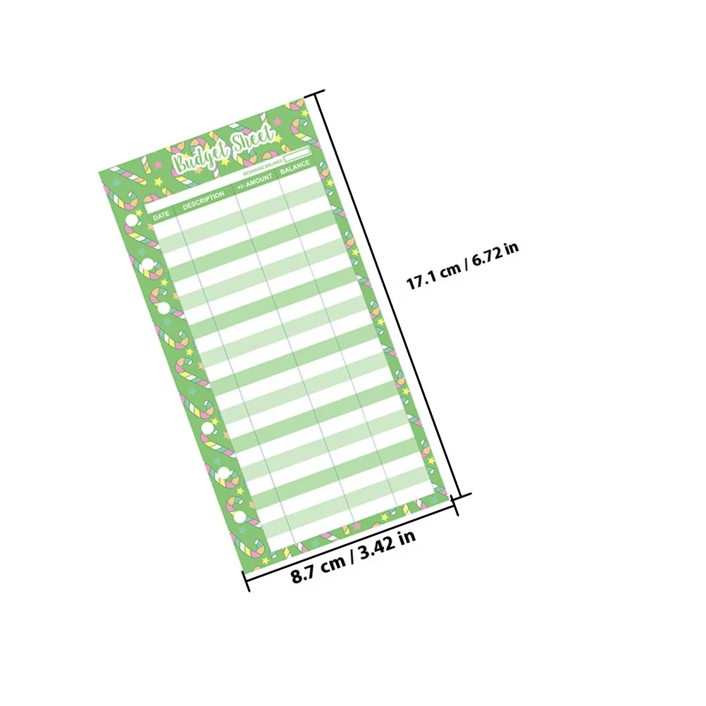 ポータブル予算シート キャッシュバインダー リフィル 50枚 毎日の支出記録カード トラッカー ホームオフィス用品 予算バインダー