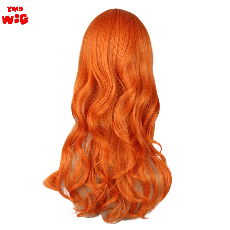 Nami Cosplay Pruik 2 Jaar Later Oranje Lang Krullend Hittebestendig Synthetisch Haar Vrouwen Partij Cosplay Pruiken D42b Oranje