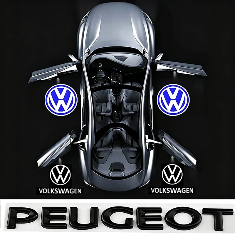 Auto-Schlüsselanhänger/Auto-LED-Dekorationsleuchte, Türbeleuchtung, Willkommensprojektorlampe für Volkswagen VW GTI Polo Golf Passat Tiguan Arteon Touran CC