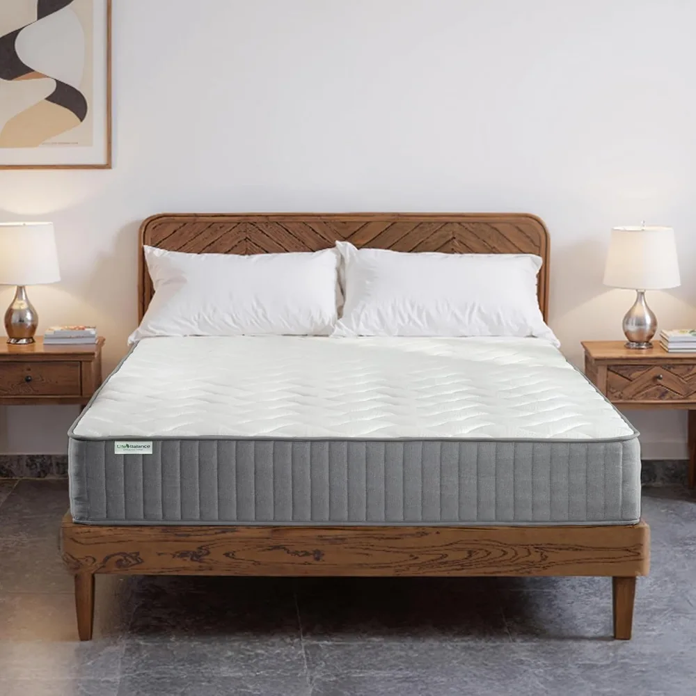 

10 Inch Hybrid Twin Mattress – Cooling Gel Memory Foam Mattress with Pocketed Coils, Made in USA, Medium Feel, Reinforced Edge S