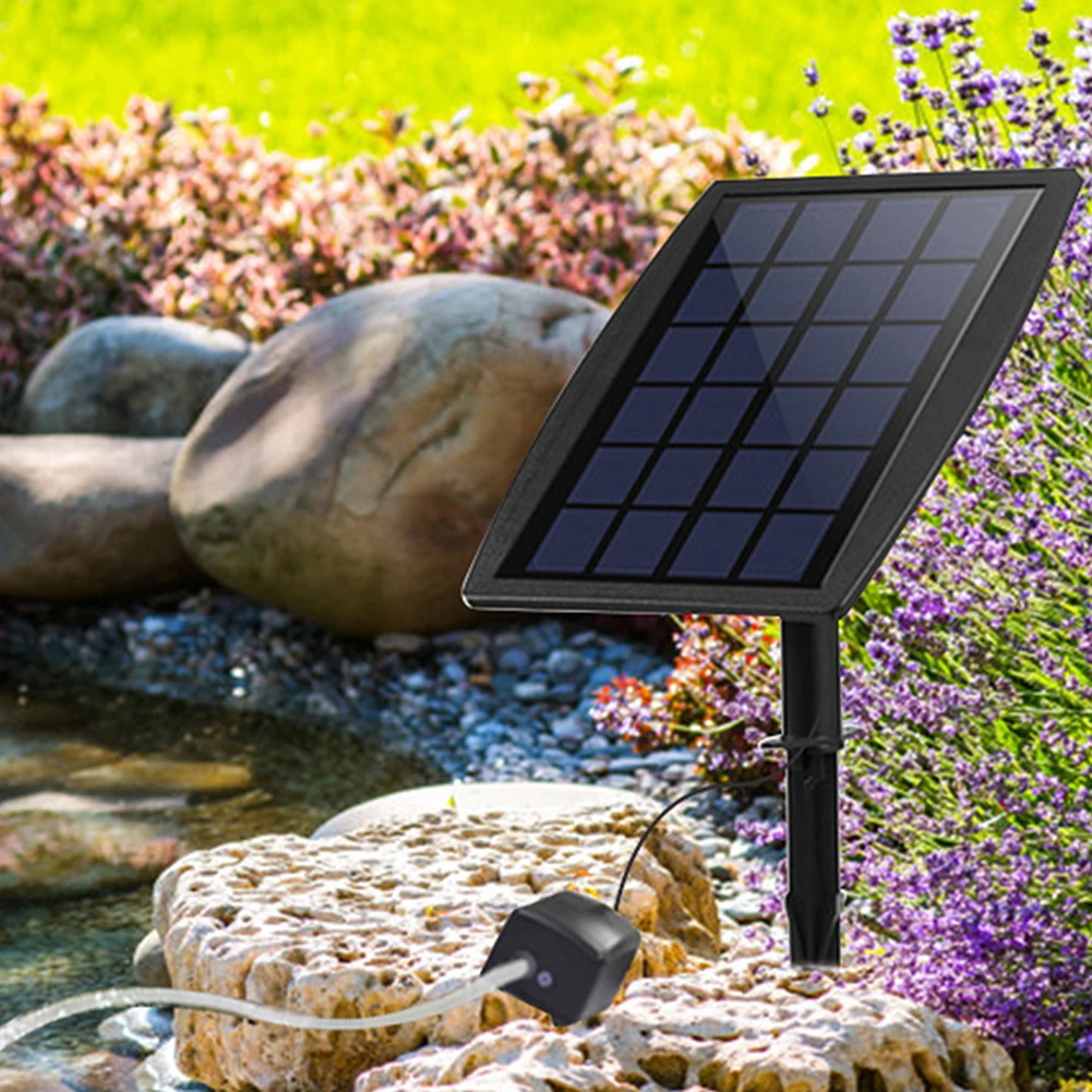 

Power Storage Solar Oxygen Pump 6V/2.5W Solar Oxygen Pump Low Noise Built-in 3.7V/1800mAh Lithium Battery for Outdoor/Aquarium