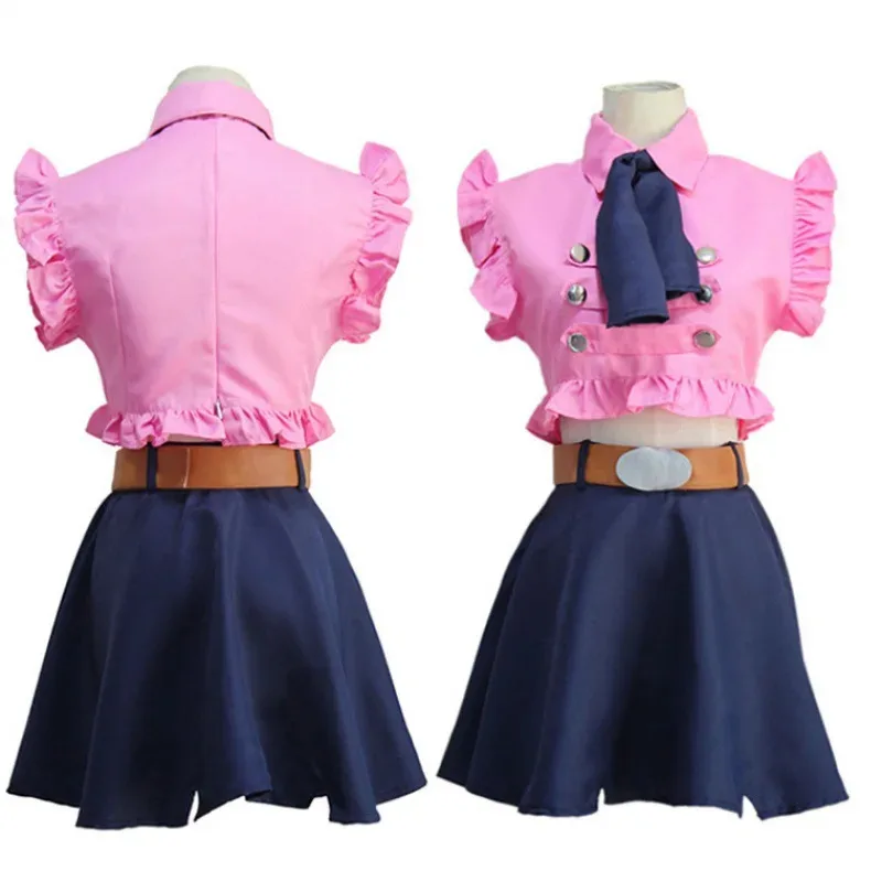 Anime los siete pecados capitales Elizabeth Liones Cosplay vestido de verano niñas vestido rosa uniformes vestido de fiesta de Halloween mujeres