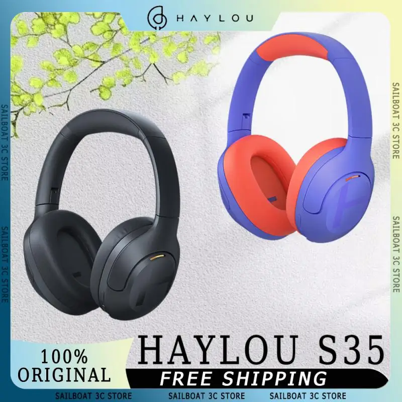 

HAYLOU S35 Wireless Headphone Active Noise Cancellation 40mm HiFi Driver Long Endurance ANC Headset Custom Office Gaming Headset