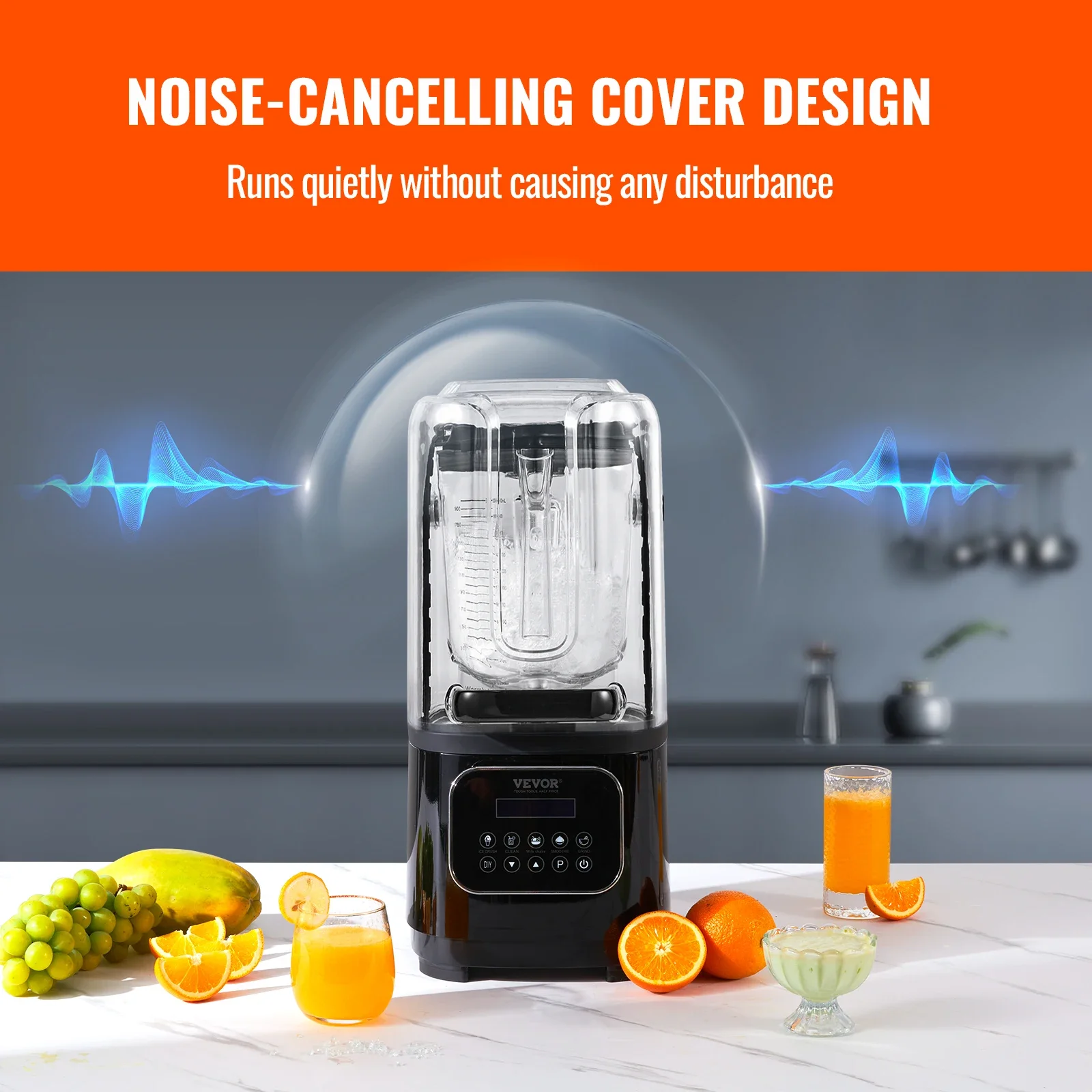 VEVOR 2L Smoothie Blender Commercial Grade Food Fruit Processor Mixer multifunzionale Make Shakes e Crush Technology per la casa