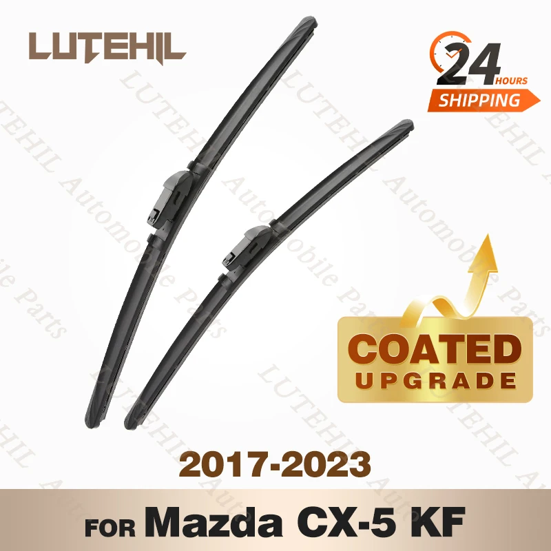 

LUTEHIL's Silicone Front Wiper Set For Mazda CX-5 KF 2017 - 2023 2018 2019 2020 2021 2022 coated windshield wiper blade 24"+18"