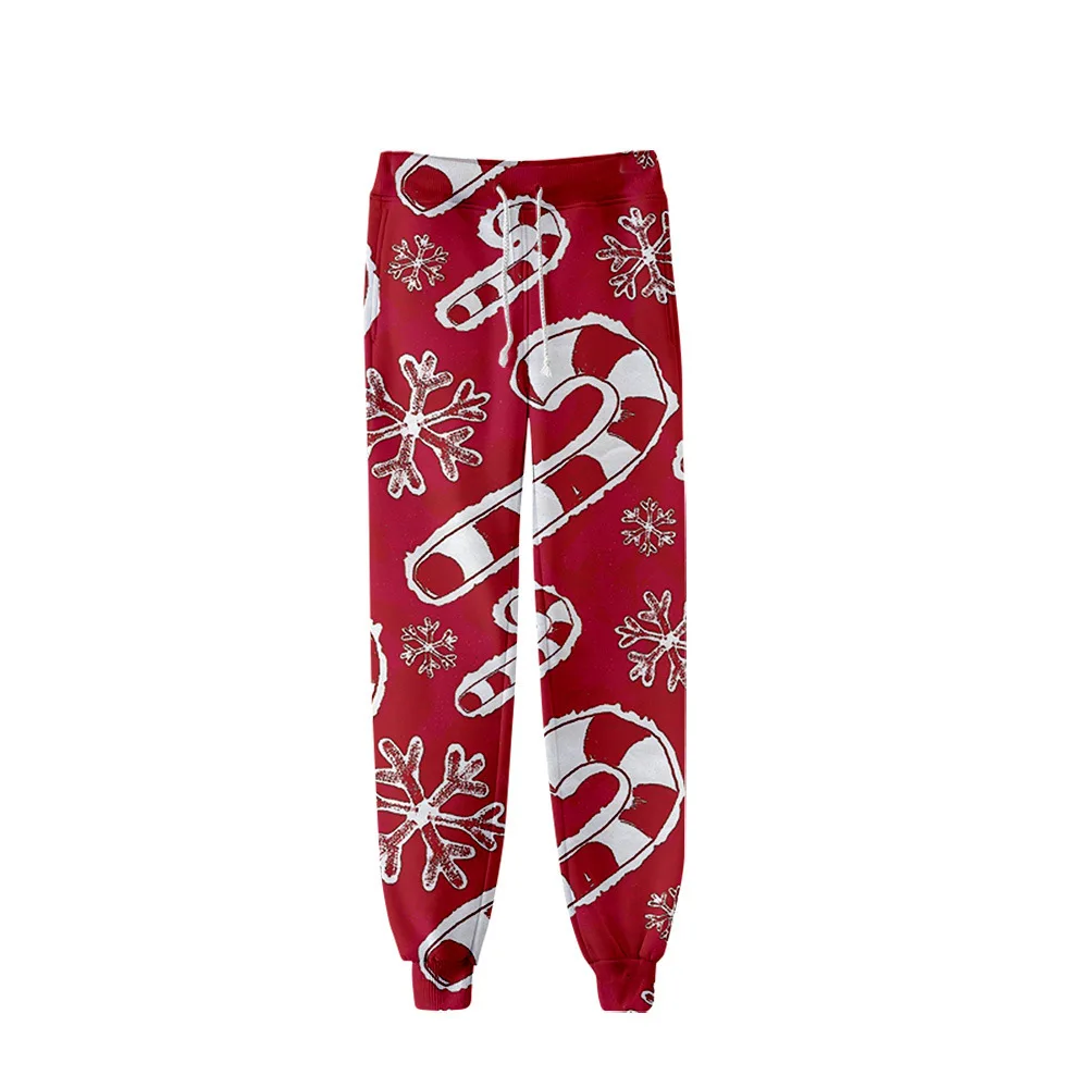 

2026 trendy new Christmas digital color printing 3D fashion casual sports leggings for men and women