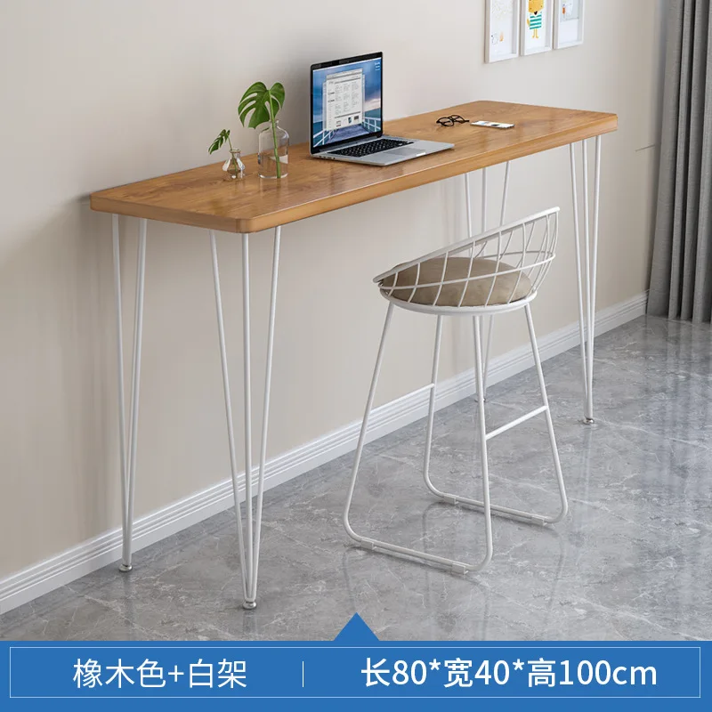 Bar table Household balcony Leisure high table Commercial milk tea shop Wall long strip narrow table and chair combination coffe