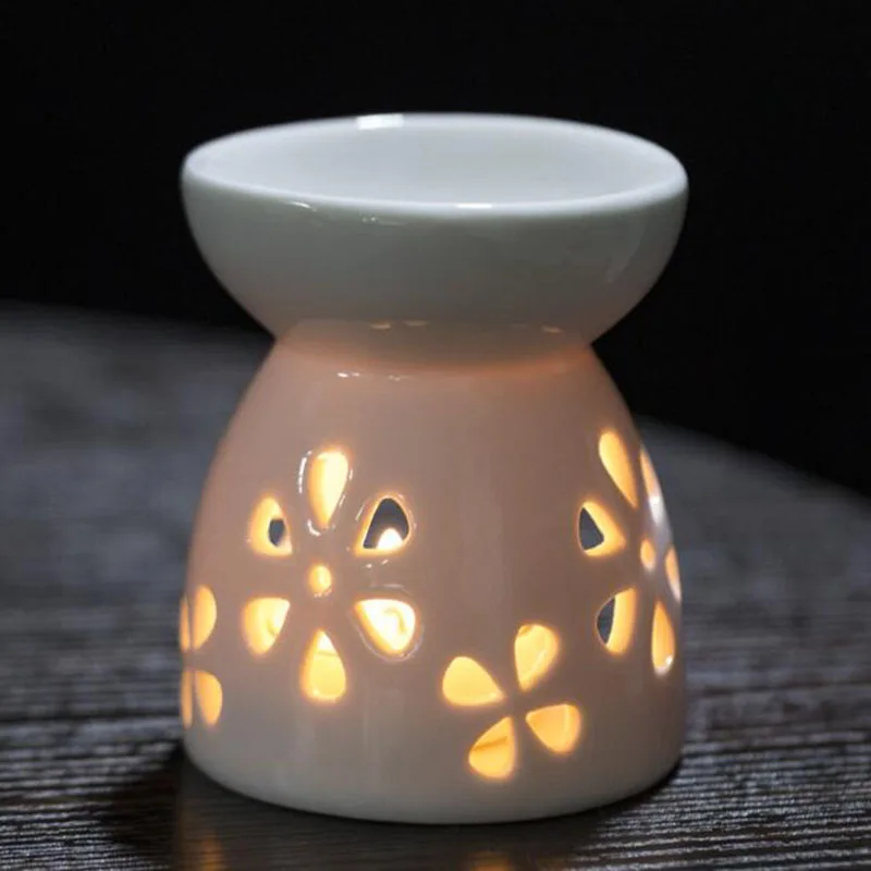 Porcelain Hollow Aroma Burner Essential Oil Censer Yoga Room Meditation Decor Aroma Diffuser Candle Holder Fragrance Item