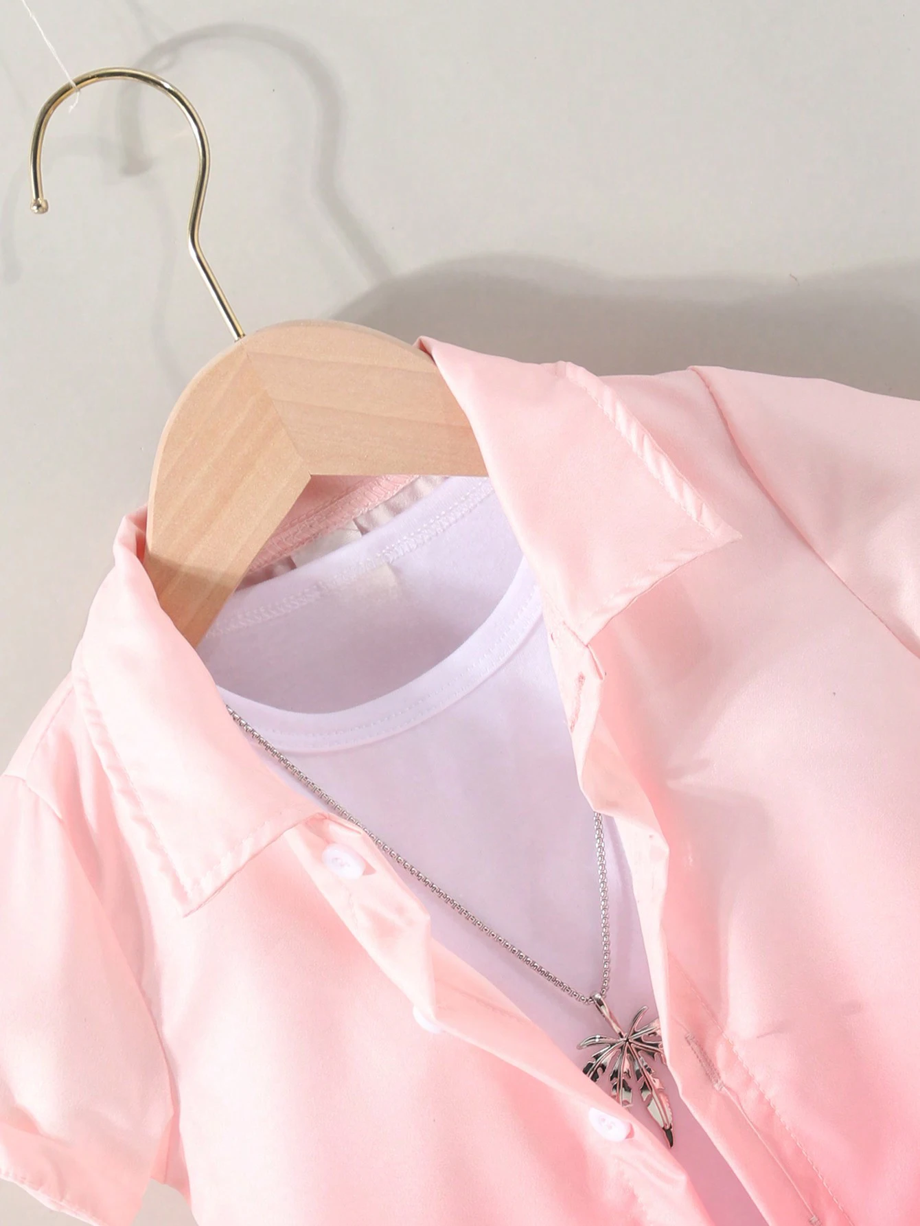 Summer Boys Casual Comfort Vacation Seaside Travel Style Short-sleeved Shirt Pink Gradient Baby Girls Fashion Cardigan