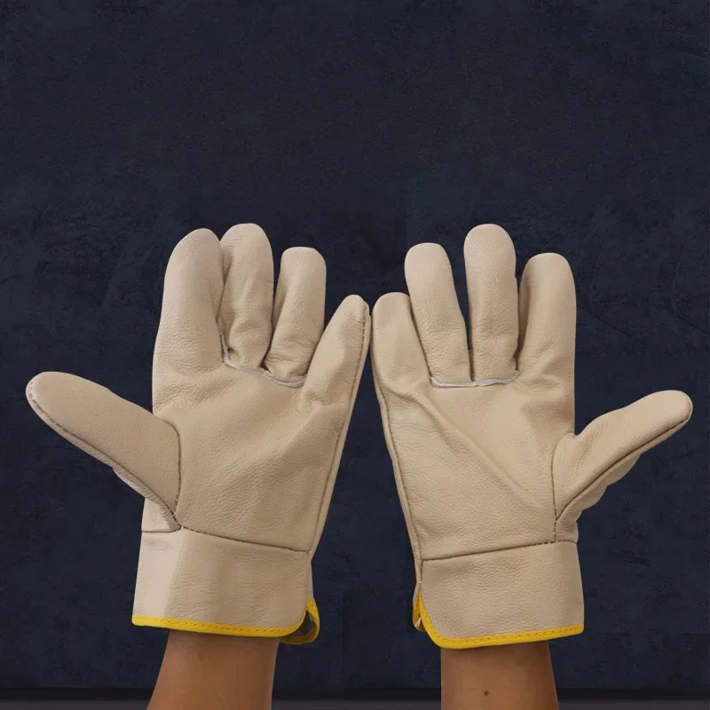 Welder Gloves Driver's Head Layer Cowhide Wear-resistant Light Colored Dark Colored Welding Thermal Insulation Comfortable