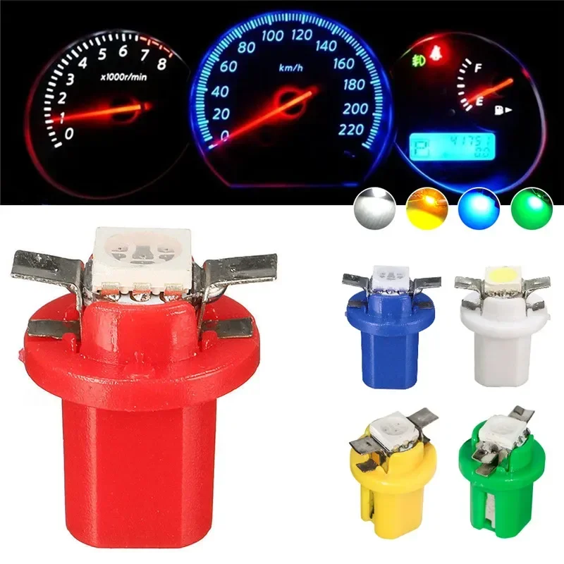 10 Piezas T5 B8.5D 5050 SMD Luz Blanca LED para Tablero de Instrumentos de Coche, Lámpara de Tablero de Instrumentos, Luz Blanca de Súper Brillo, Bombilla de Luz de Instrumentos de 12 V