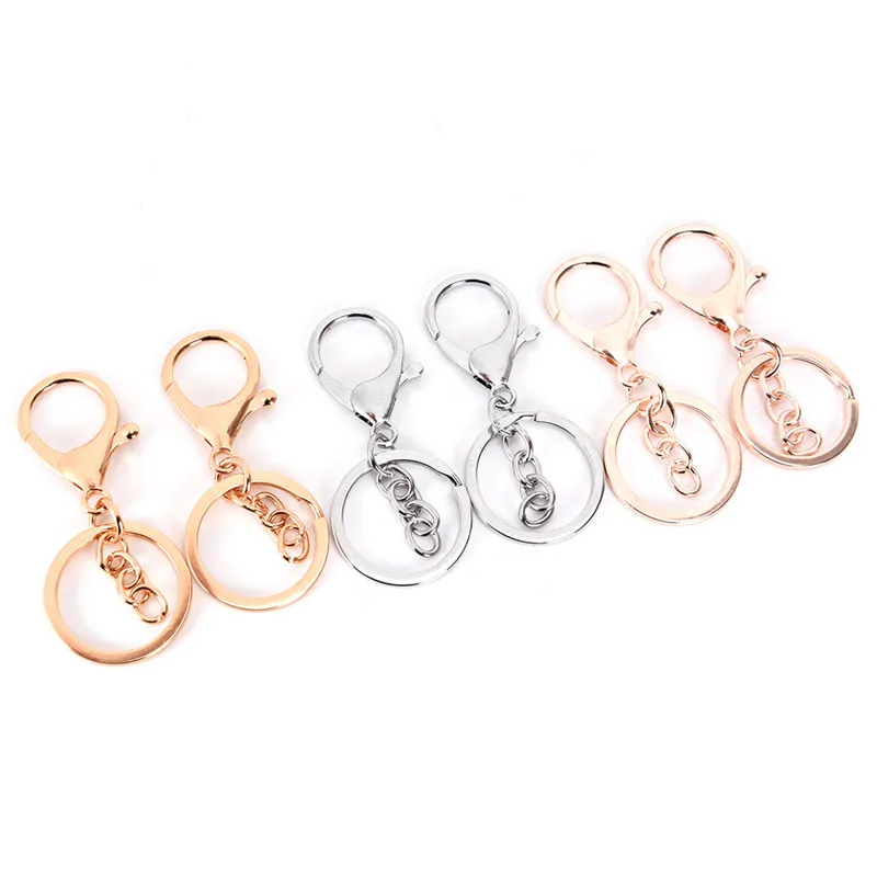 10 Pieces Key Chain Key Ring Jewelry Accessories Gold Silver Plated Lobster Chain Key Ring Making Supplies