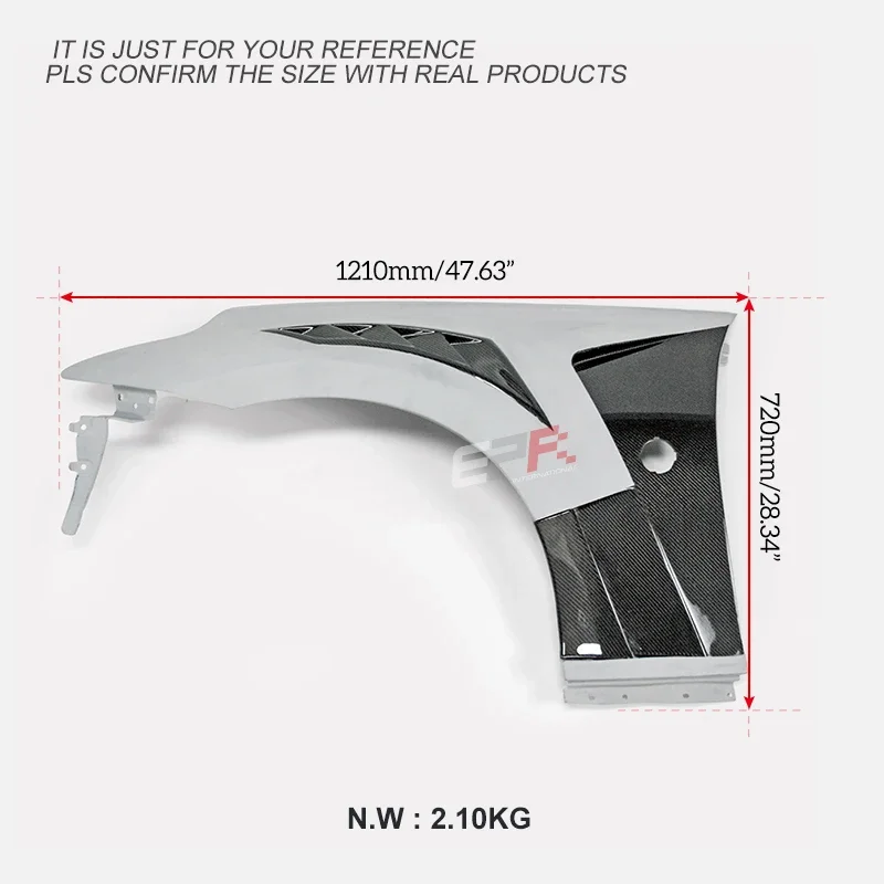 EPR Carbon fiber (Top & Bottom vent) for 09 onwards 370Z Z34 EPA ATTK Type front fender (top vents and below vents opened)