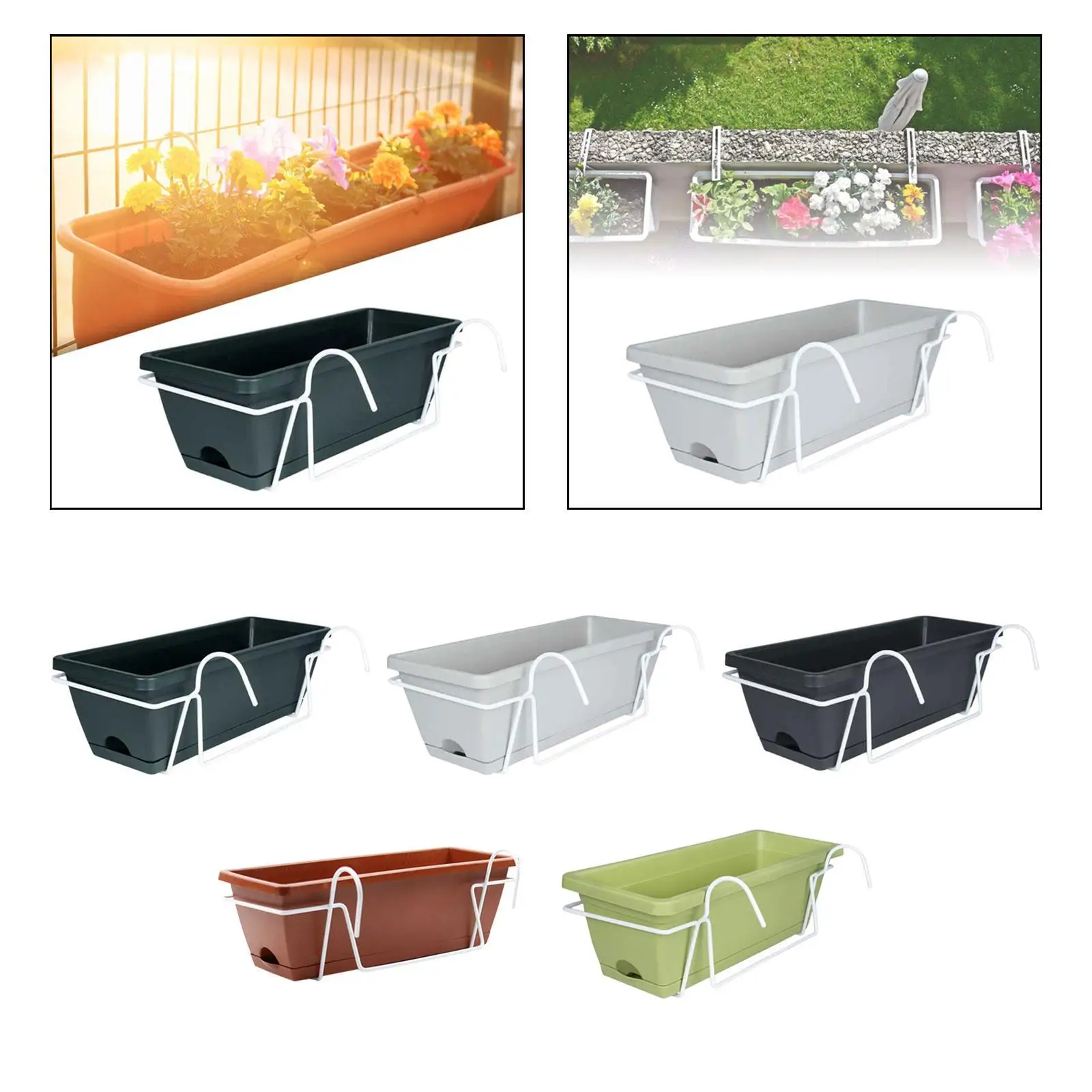 Vaso da fiori appeso, decorazione porta piante da giardino fioriera da balcone per esterni vassoio staccabile per ingresso portico recinzione vivaio