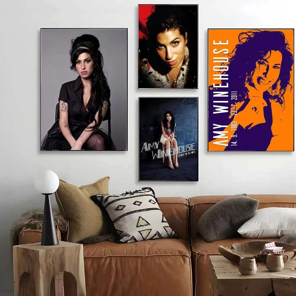 Singer Amy Winehouse Poster HD Art Decorative Wall Art Waterproof Home Décor for Living Room Bedroom Café Stylish Gift