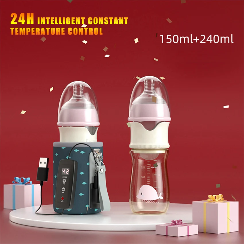 

Baby Bottle Smart Thermostat Newborn Baby Bottles PPSU 150+240 Set Sealed Isolation Fast Milk Filling Removable Accessories