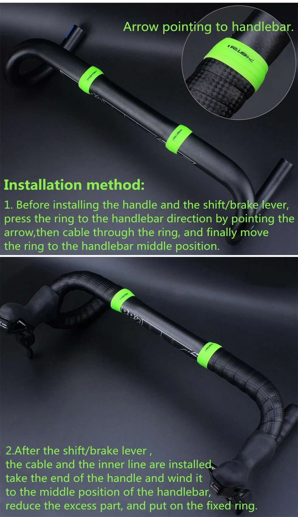 1 Paar Silikon Fahrrad Lenker Klebeband Befestigungs hülsen ring Anti-Skip wasserdichte Stecker Schutzhülle Fahrrad Gummi Straßen hand neu – Detail 6