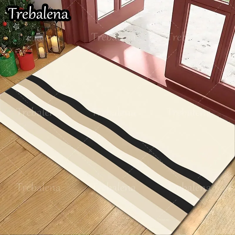 

1pc Welcome Door Mat Modern Wavy Stripe Doormat Indoor Outdoor Entrance Rug Non Slip Floor Mat