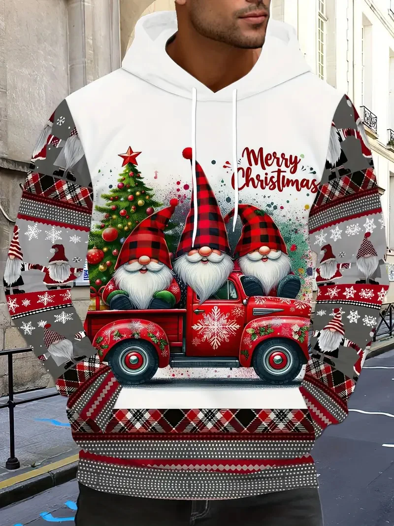 

3D Print Merry Christmas Graphic Men's Hoodies Fashion Creative Design Winter Casual Clothes Loose Long Sleeve Hooded Sweatshirt