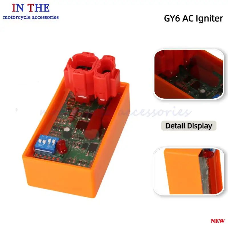 ZAMOSA 6PIN Adjustable Racing CDI Unit for GY6 AC CB 125 - Top-Quality Motorcycle Racing Ignition Component to Improve Power