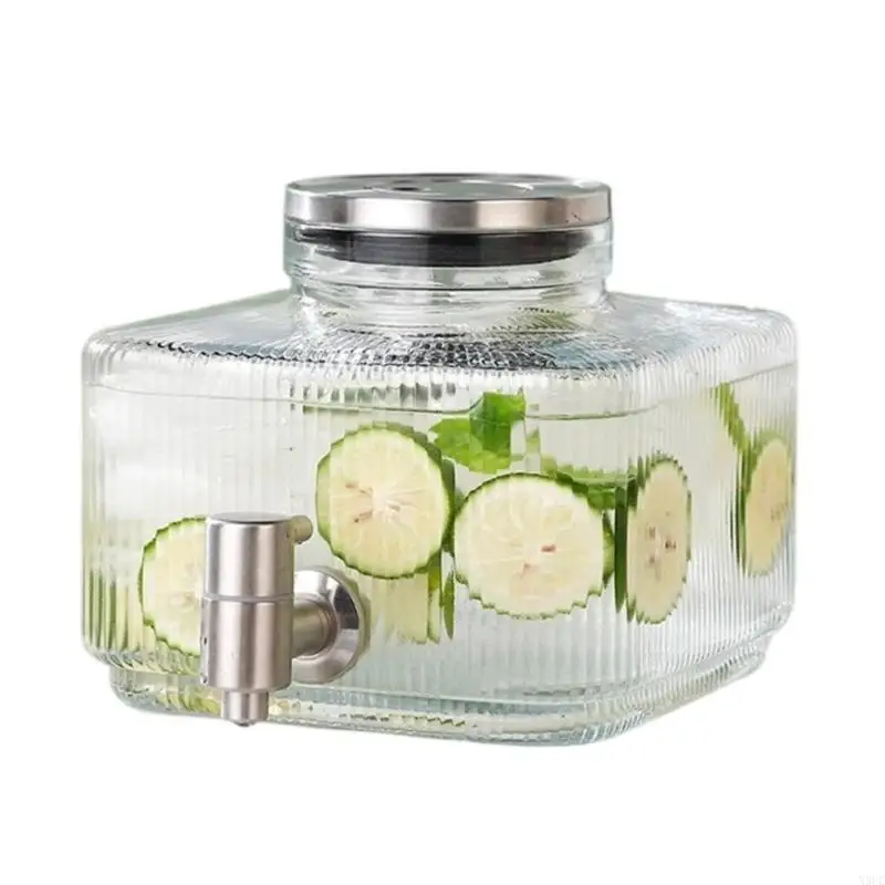 Oversized Glass Water Container Auto Serve Beverage Dispenser Produced For Crowds With Hygienic Removable Component X3UC