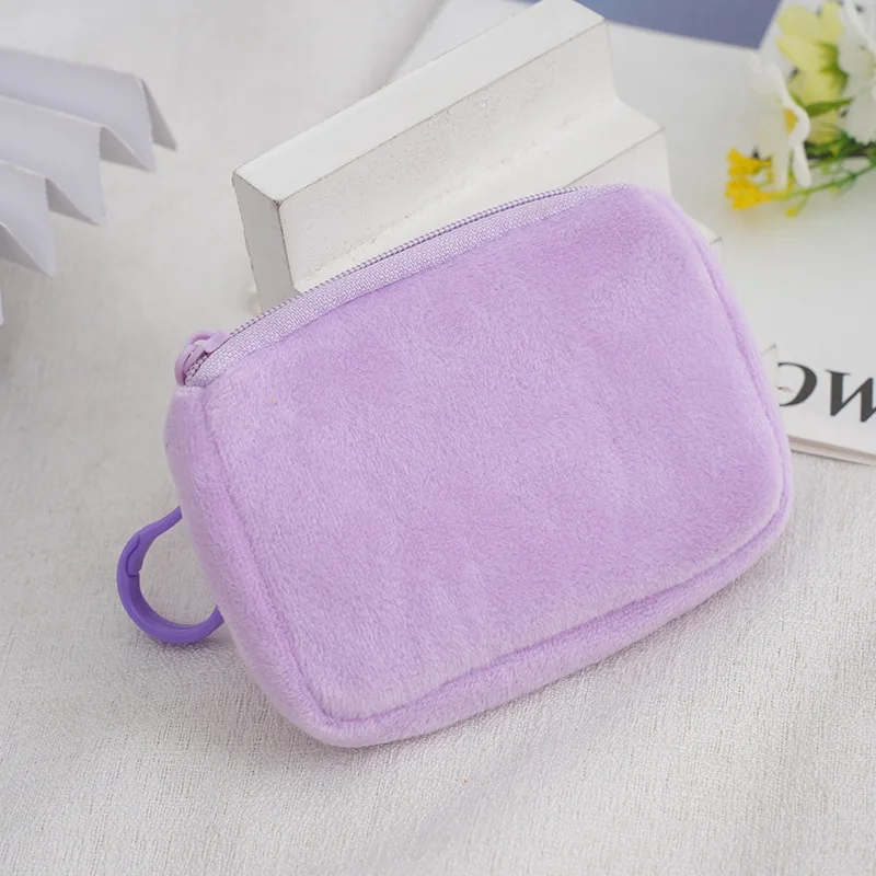 Dompet koin mewah warna Solid, dompet portabel kecil, tas kartu, tas Headphone portabel