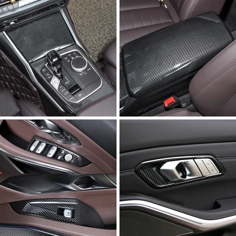

LHD Interior Accessories For BMW 3 4 Series I3 I4 2020-2023 Transmission Shift Stalls Gear Frame Cover Trim AC Adjustment