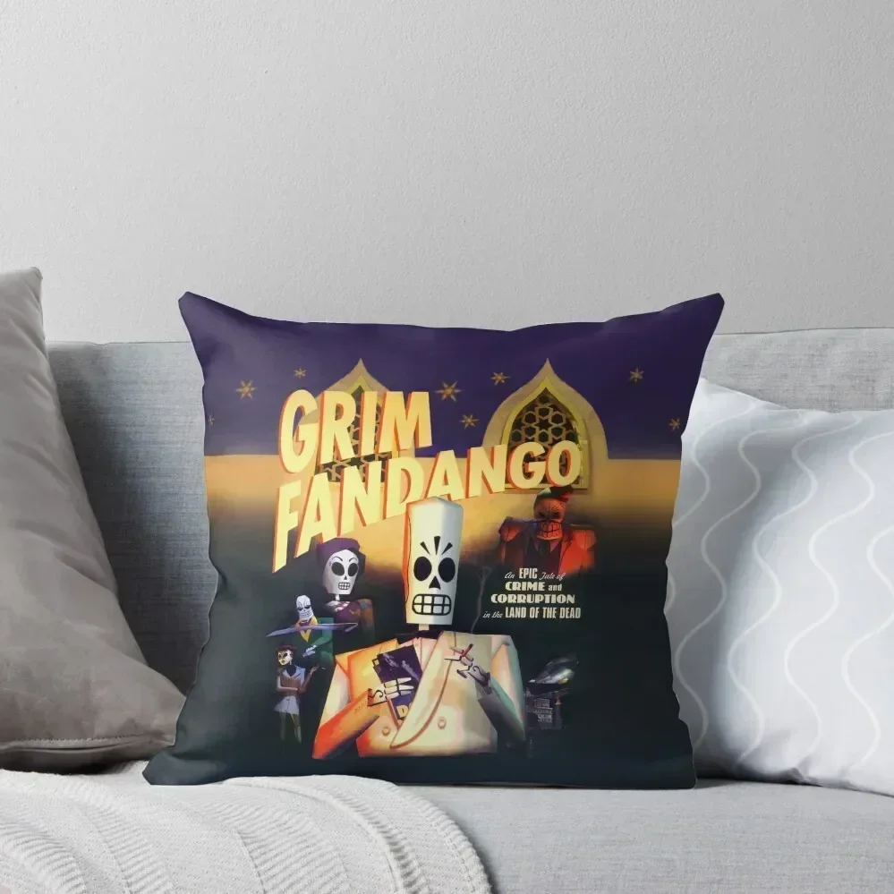 

Grim Fandango (High Contrast) Throw Pillow luxury sofa pillows Christmas Pillowcase sleeping pillows pillow
