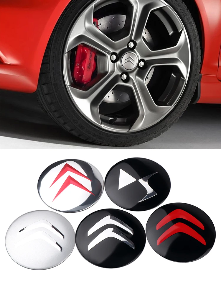Badge pour capuchons centraux de roue de voiture, autocollant de moyeu de pneu, décoration pour citroën DS6 DS VTS C1 C2 C3 C4 C5 C6 C8 C4L DS3 DS4 DS5 DS5LS, 4 pièces