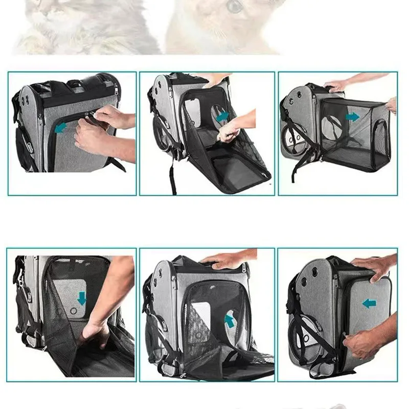 Imagem -06 - Bolsa de Estimação Dobrável Portátil Expansível Respirável Tecido Oxford Proteção contra Chuva Mochila de Viagem para Cães Suprimentos