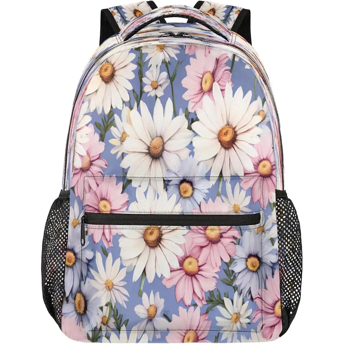 

Backpack Daisy Flower Colorful Waterproof Lightweight Travel Back Pack Adjustable Casual Rucksack For Men Women Daypack Fits