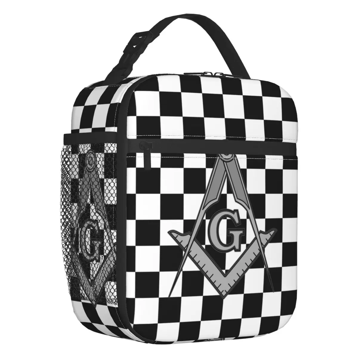 

Freemason Square And Compass Masonic Insulated Lunch Bags for School Office Mason Resuable Cooler Thermal Bento Box Women Kids