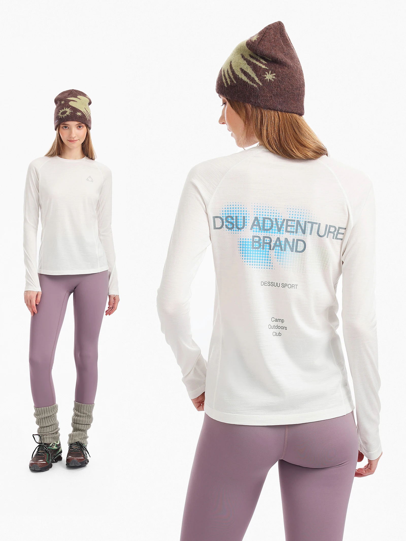 DSU Women's Long Sleeve T-Shirt Sporty Outdoor Running Wool Blend Comfortable Breathable Sweat Wicking Antibacterial