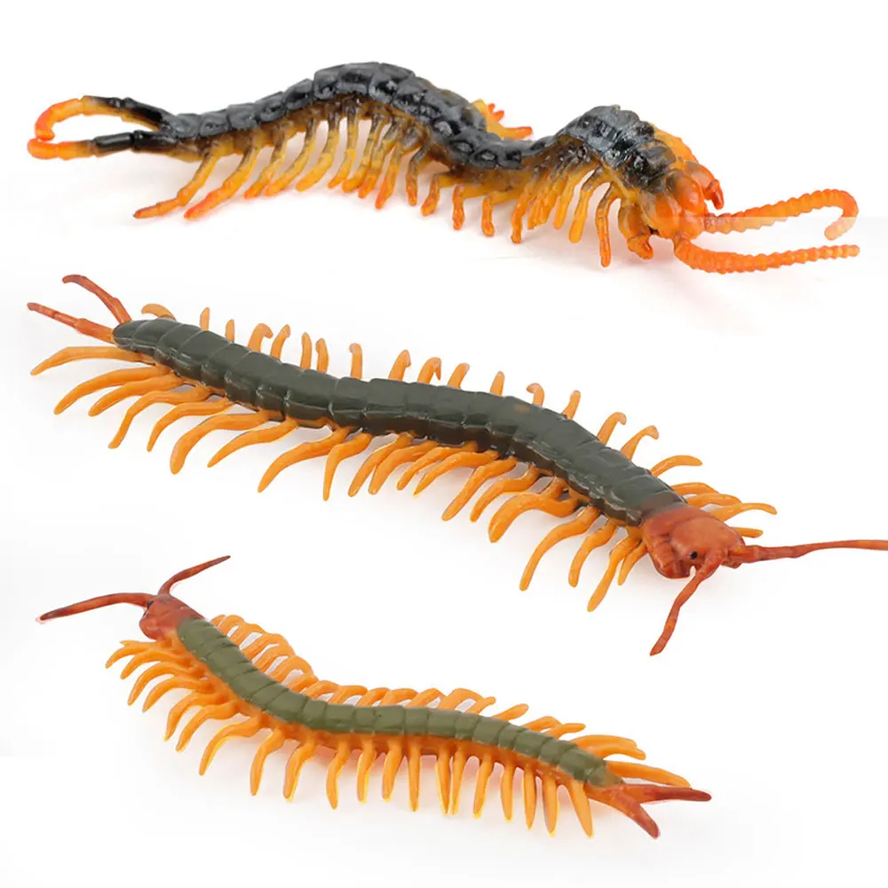 3pcs/set Small Centipede PVC Figure Adult Joking Simulated Model Prank Toys Ornament HG80