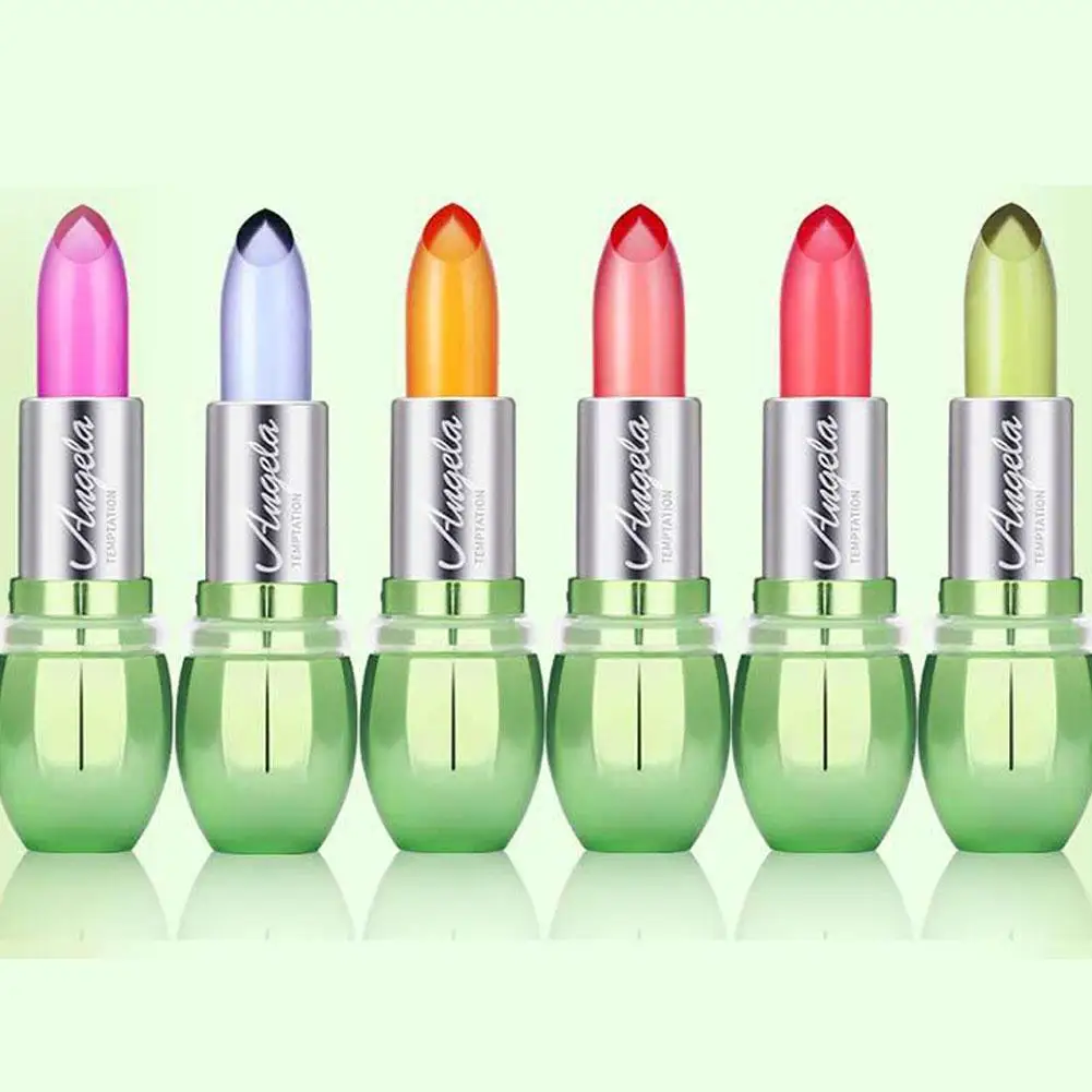 Lápiz labial de gelatina de Aloe Vera, hidratante que cambia de temperatura, bálsamo labial nutritivo de larga duración, brillo de labios no pegajoso para mujeres y niñas