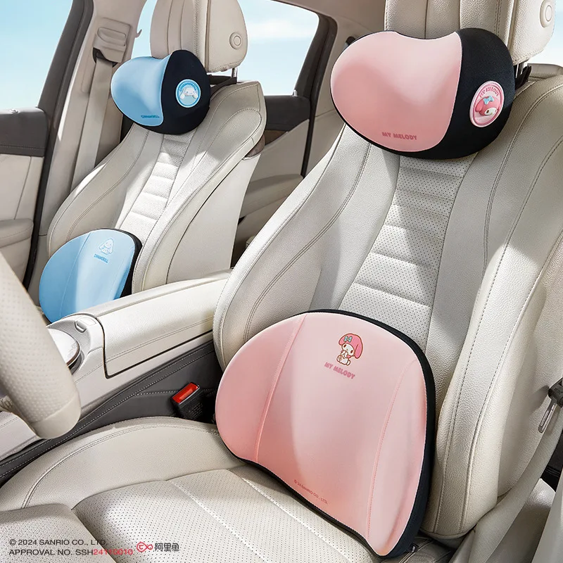 

Sanrio Car Neck Pillow Memory Foam Protection Lumbar Backrest Cushion Lumbar Cushion Car Headrest Seat Travel Auto Accessorie